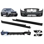 Un pachet de design tip 63 potrivit pentru Mercedes GLC X253 2015-2019 cu praguri laterale pentru modelul echipat cu bara spate A Design Line Performance AutoTuning