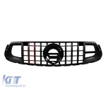 Grilă din lac negru tip Brabus cu linii roșii potrivită pentru Mercedes GLC X253, GLC Coupe C253 2020-2022 Performance AutoTuning