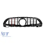 Grilaj din lac negru tip Brabus cu linii roșii, potrivit pentru Mercedes C-Class W206, S206 după 2022, potrivit pentru bara de sport A Design Performance AutoTuning