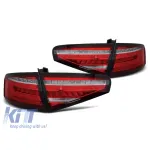 Kit de stopuri LED de tuning potrivit pentru Audi A4 sedan 2012-2015 bază roșie/albă, stânga și dreapta Performance AutoTuning
