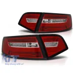Kit de stopuri LED de tuning potrivit pentru Audi A6 C6 sedan 2008-2011 roșu/alb, stânga și dreapta Performance AutoTuning