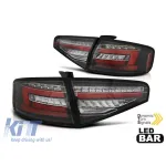 Set de stopuri LED de tuning potrivit pentru Audi A4 B8 sedan 2012-2015 cu bază roșie și albă pentru modelul cu stopuri halogen, stânga și dreapta Performance AutoTuning