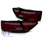 Set de stopuri LED de tuning potrivit pentru Audi A5 2011-2016 cu bază fumurie roșie, cu semnalizator dinamic, stânga și dreapta Performance AutoTuning