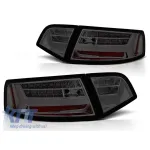 Set de stopuri LED de tuning potrivit pentru Audi A6 C6 sedan 2008-2011 fumurii, stânga și dreapta Performance AutoTuning
