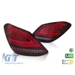 Kit de stopuri LED de tuning potrivit pentru Mercedes C-Class W205 sedan 2014-2018, bază roșie albă, cu semnalizator dinamic, stânga și dreapta Performance AutoTuning