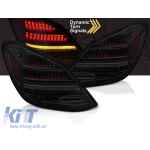 Kit de stopuri LED de tuning potrivit pentru Mercedes C-Class W205 sedan 2014-2021, bază fumurie roșie, cu semnalizare dinamică, stânga și dreapta Performance AutoTuning