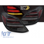Kit de stopuri LED de tuning potrivit pentru Mercedes C-Class W205 sedan 2014-2021, bază negru-roșie, cu semnalizare dinamică, stânga și dreapta Performance AutoTuning