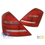 Kit de stopuri LED de tuning potrivit pentru Mercedes S-Class W221 2005-2009 tip design W222, stânga și dreapta Performance AutoTuning