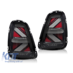 Kit de stopuri LED de tuning potrivit pentru Mini Cooper R56 hatchback 2006-2014, R57 cabrio 2009-2014, R58 coupe, R59 Roadster 2011-2015 cu bază fumurie, cu funcția "Bun venit", stânga și dreapta Performance AutoTuning