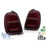 Kit de stopuri LED potrivit pentru Mini Cooper F55 hatchback 5 uși 2012-2017, F56 hatchback 3 uși, F57 cabrio 2014-2017 cu bază fumurie roșie, pentru conector cu 6 pini, semnalizare dinamică stânga și Performance AutoTuning