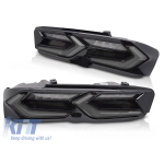Set de stopuri LED de tuning potrivit pentru Chevrolet Camaro 2019-2023, cu semnalizator dinamic, bază fumurie neagră, stânga și dreapta Performance AutoTuning