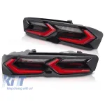 Set de stopuri LED de tuning potrivit pentru Chevrolet Camaro 2019-2023, cu semnalizator dinamic, bază negru-roșie, stânga și dreapta Performance AutoTuning