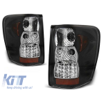 Set de stopuri LED de tuning potrivit pentru Jeep Grand Cherokee 1999-05.2005 cu bază neagră, stânga și dreapta Performance AutoTuning