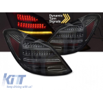 Set de stopuri LED de tuning potrivit pentru Mercedes C-Class W205 sedan 2014-2021, bază neagră, cu semnalizare dinamică, stânga și dreapta Performance AutoTuning