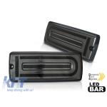 Set de stopuri LED de tuning potrivit pentru Mercedes G-Class W463 1990-2018 cu bază fumurie, cu semnalizare dinamică, stânga și dreapta Performance AutoTuning