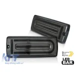 Set de stopuri LED de tuning potrivit pentru Mercedes G-Class W463 1990-2018 cu bază fumurie, cu semnalizare dinamică, stânga și dreapta Performance AutoTuning