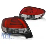 Set de stopuri LED de tuning potrivit pentru Peugeot 206 după 10.1998 negru/alb, stânga și dreapta Performance AutoTuning