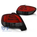 Set de stopuri LED de tuning potrivit pentru Peugeot 206 după 10.1998 negru/întunecat, stânga și dreapta Performance AutoTuning