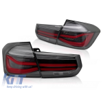 Set de stopuri LED potrivit pentru BMW Seria 3 F30 sedan 2011-2018, bază fumurie, stânga și dreapta Performance AutoTuning