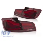 Set de stopuri LED potrivit pentru BMW Seria 5 F10 sedan 2010-2016, cu bază roșie, stânga și dreapta Performance AutoTuning