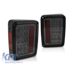 Set de stopuri LED potrivit pentru Jeep Wrangler JK 2007-2018, bază fumurie, stânga și dreapta Performance AutoTuning