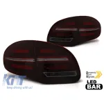 Set de stopuri LED potrivit pentru Porsche Cayenne 2010-2015, negru, bază fumurie roșie, stânga și dreapta Performance AutoTuning