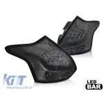 Set de stopuri LED tuning potrivit pentru Ford Focus hatchback 2011-2014 cu bază complet fumurie, stânga și dreapta Performance AutoTuning