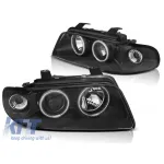 Kit de faruri tuning cu ochi de înger CCFL, potrivit pentru Audi A4 B5 11.1994-12.1998 sedan/combinate, stânga și dreapta Performance AutoTuning