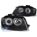 Kit de faruri tuning cu ochi de înger halogen potrivit pentru Audi A3 8P 05.2003-03.2008 3D/5D, stânga și dreapta Performance AutoTuning