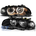 Kit de faruri tuning cu ochi de înger halogen potrivit pentru BMW 3 E46 04.1999-03.2001 coupe/cabriolet, stânga și dreapta Performance AutoTuning