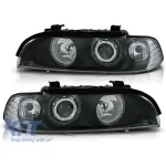 Kit de faruri tuning cu ochi de înger halogen potrivit pentru BMW E39 09.1995-05.2003 sedan/combinate, stânga și dreapta Performance AutoTuning