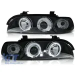 Kit de faruri tuning cu ochi de înger halogen potrivit pentru BMW E39 09.1995-05.2003 sedan/combinate, stânga și dreapta Performance AutoTuning