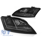 Kit de faruri xenon de tuning potrivit pentru Audi TT 2006-2010 cu semnalizare dinamică, pentru modelul cu lumini de zi din fabrică, cu bază neagră, stânga și dreapta Performance AutoTuning