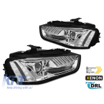 Kit de faruri xenon potrivit pentru Audi A4 B8 2012-2015 cu semnalizator dinamic, bază cromată, stânga și dreapta Performance AutoTuning