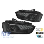 Kit de faruri xenon potrivit pentru Audi A4 B8 2012-2015 cu semnalizator dinamic, bază neagră, stânga și dreapta Performance AutoTuning