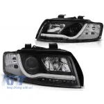 Set de faruri de tuning cu lumini DRL reale, potrivit pentru Audi A4 B6 10.2000-10.2004 sedan/combinate, stânga și dreapta Performance AutoTuning