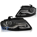 Set de faruri de tuning cu lumini DRL reale, potrivit pentru Audi A4 B8 04.2008-2011 sedan/combinate, stânga și dreapta Performance AutoTuning