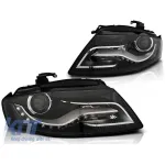 Set de faruri de tuning cu lumini DRL reale, potrivit pentru Audi A4 B8 04.2008-2011 sedan/combinate, stânga și dreapta Performance AutoTuning