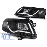 Set de faruri de tuning cu lumini DRL reale, potrivit pentru Audi A6 C6 04.2004-2008 sedan/combinate, stânga și dreapta Performance AutoTuning