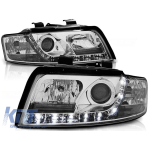 Set de faruri de tuning cu lumini LED potrivit pentru Audi A4 B6 10.2000-10.2004 sedan/combina, stânga și dreapta Performance AutoTuning