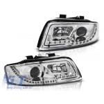 Set de faruri de tuning cu lumini LED potrivit pentru Audi A4 B6 10.2000-10.2004 sedan/combinate, stânga și dreapta Performance AutoTuning