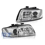 Set de faruri de tuning cu lumini LED potrivit pentru Audi A4 B6 10.2000-10.2004 sedan/combinate, stânga și dreapta Performance AutoTuning