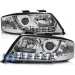 Set de faruri de tuning cu lumini LED potrivit pentru Audi A6 C5 06.2001-05.2004 sedan/combinate, stânga și dreapta Performance AutoTuning