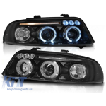 Set de faruri de tuning cu ochi de înger halogen, potrivit pentru Audi A4 B5 01.1999-09.2000 sedan/combina, stânga și dreapta Performance AutoTuning