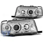 Set de faruri de tuning cu ochi de înger halogen potrivit pentru Audi 80 B4 09.1991-04.1996, stânga și dreapta Performance AutoTuning
