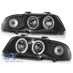Set de faruri de tuning cu ochi de înger halogen potrivit pentru Audi A4 B5 11.1994-12.1998 sedan/combinate, stânga și dreapta Performance AutoTuning