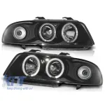 Set de faruri de tuning cu ochi de înger halogen potrivit pentru Audi A4 B5 11.1994-12.1998 sedan/combinate, stânga și dreapta Performance AutoTuning