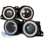 Set de faruri de tuning cu ochi de înger halogen potrivit pentru BMW 3 E30 11.1982-06.1994 sedan/coupe/cabriolet/estate, stânga și dreapta Performance AutoTuning