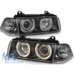 Set de faruri de tuning cu ochi de înger halogen potrivit pentru BMW 3 E36 12.1990-08.1999 coupe/cabriolet, stânga și dreapta Performance AutoTuning