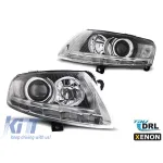 Set de faruri tuning cu lumini DRL reale potrivite pentru Audi A6 C6 04.2004-2008 sedan/combinate, stânga și dreapta Performance AutoTuning